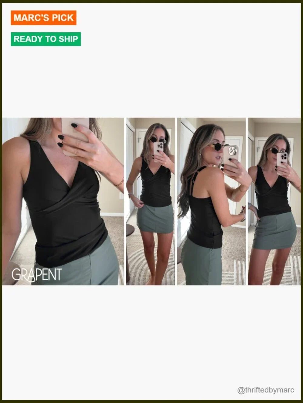 Cross Over Adjustable Straps Padded Modest Tankini Swim Top